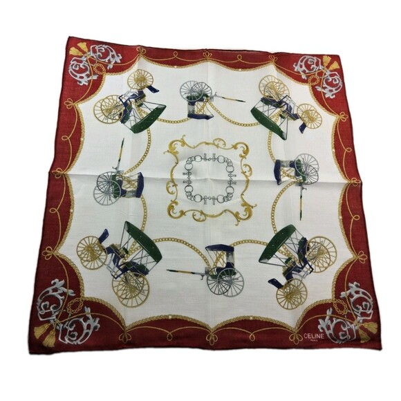 Celine Paris Cotton Handkerchief Neckerchief Bandana Scarf - Picture 1 of 3